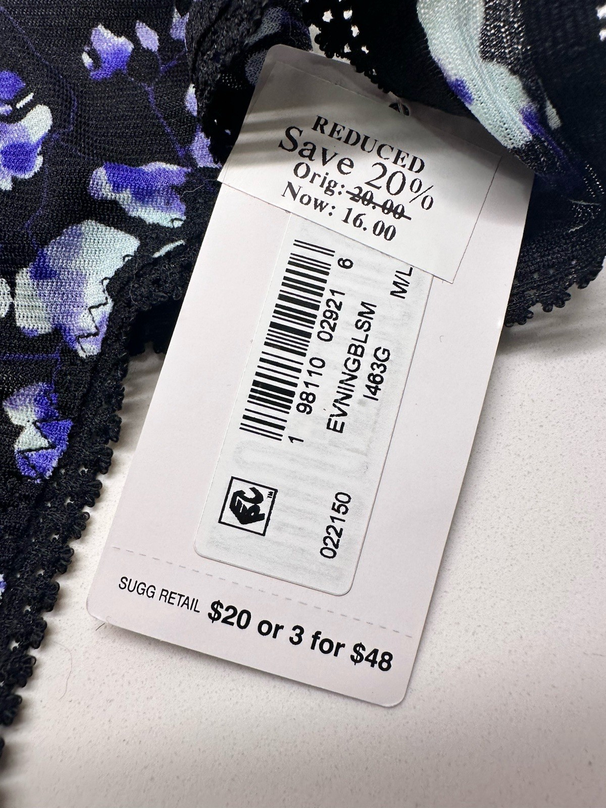 NEW On Gossamer Womens Printed Mesh Thong Size Medium/Large M/L NWT