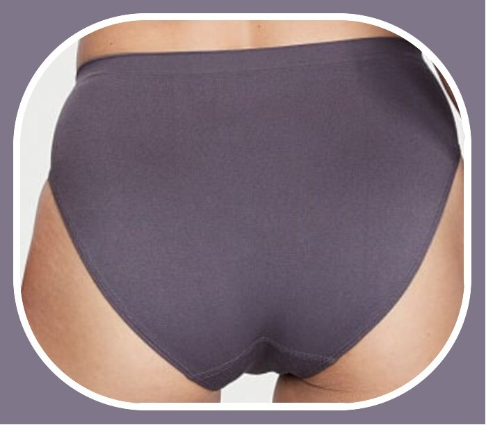 L Grey SEAMLESS NO SHOW FULL COVER Victorias Secret High Leg Waist Brief Pantie