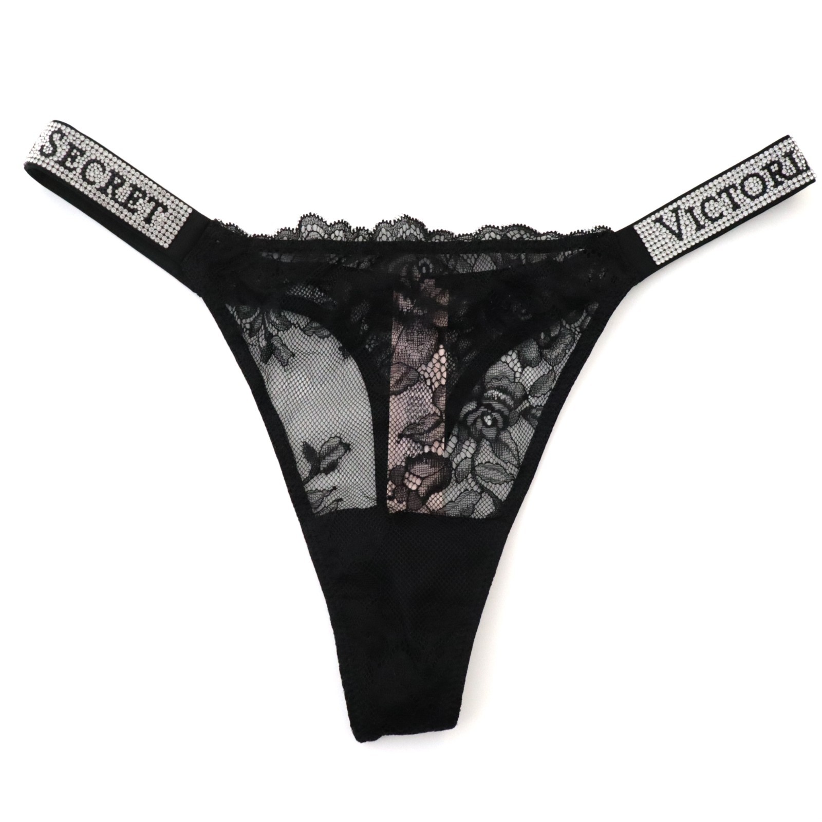 Victoria’s Secret Very Sexy Lace Logo Shine Strap Thong Panty S