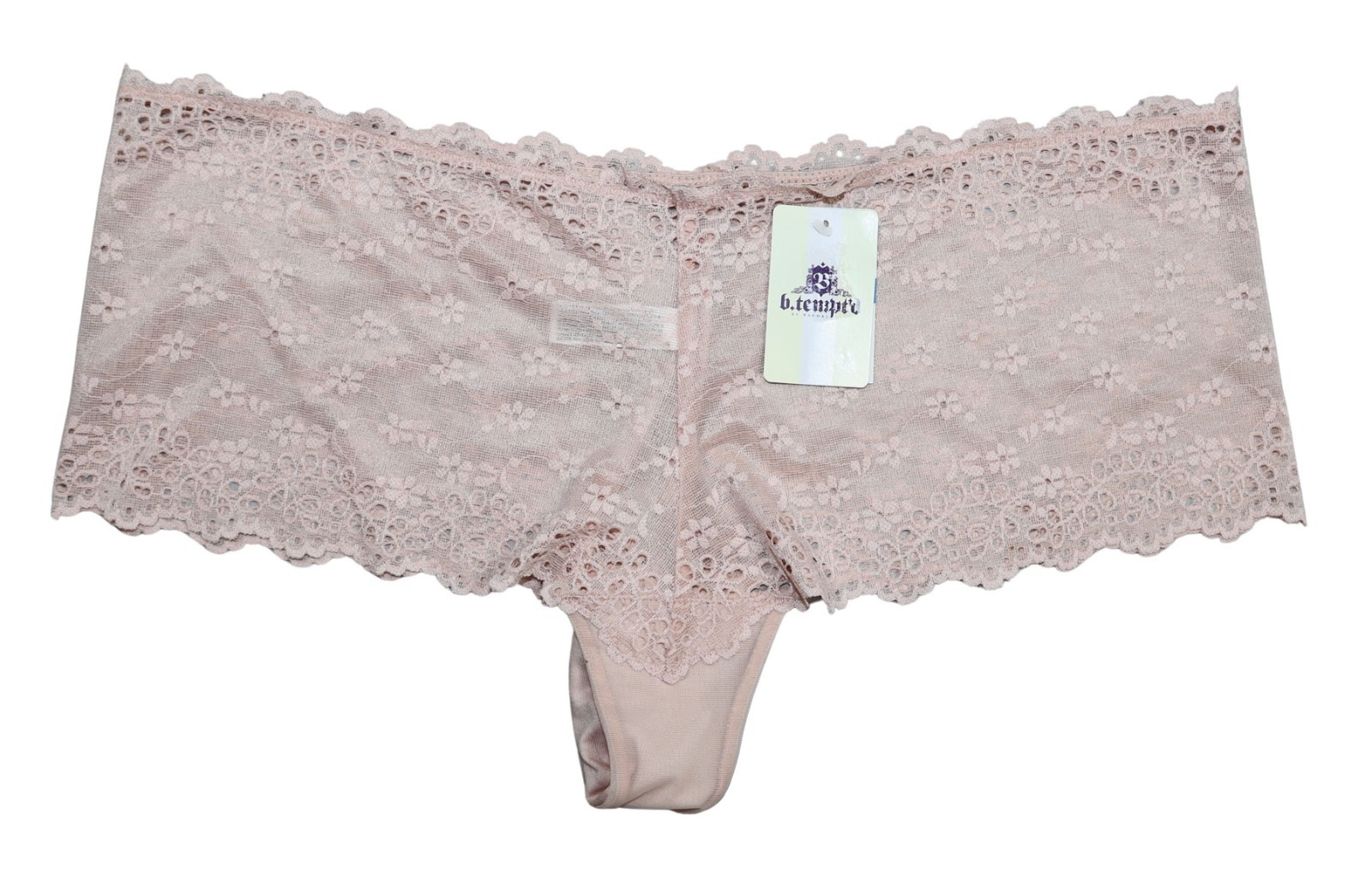 b.tempt’d by Wacoal Eyelet Lace Boyshort Thong Panty Women’s Underwear XL NWT