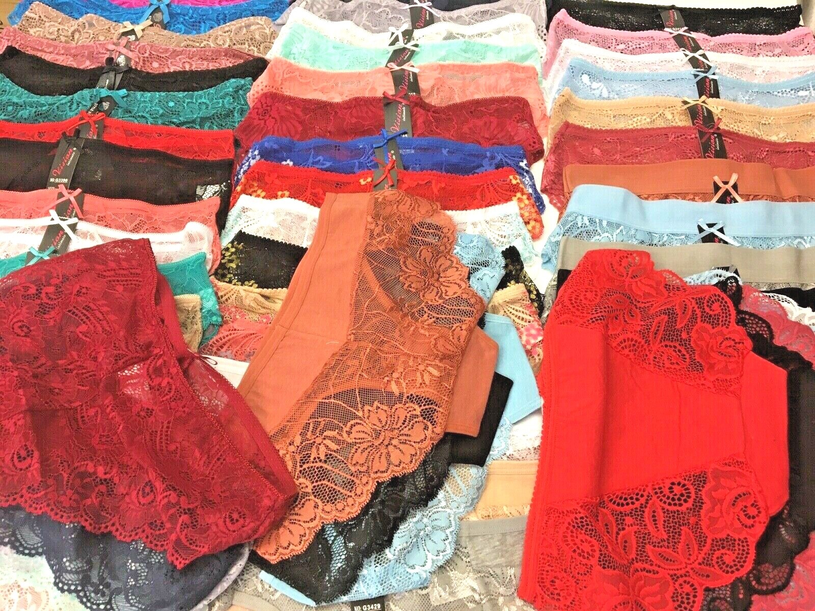 Lace Bikini Cheeky Lowrise Hi-Cut Women’s Panties Undies 6-48 PACK WHOLESALE LOT