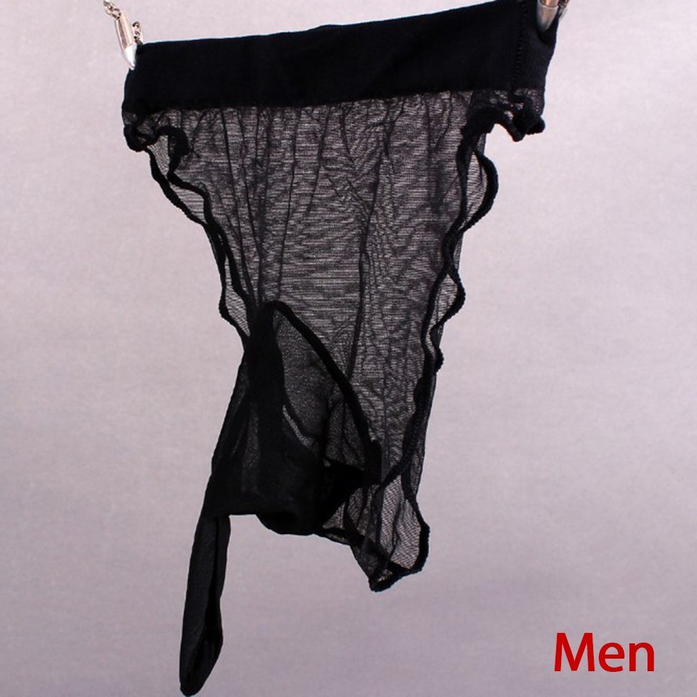 Men Lingerie Mesh Nylon Panties Seamless Sexy Sheer Ultra-Thin Women 2021