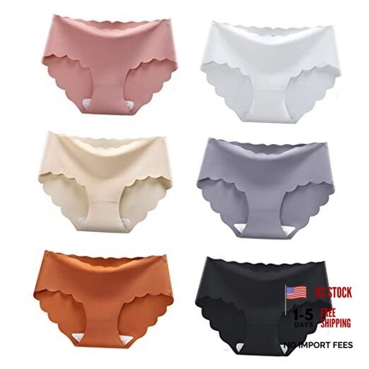 Women’s Seamless Hipster No Show Invisible Ice Silk Stretch Medium 6 Pack
