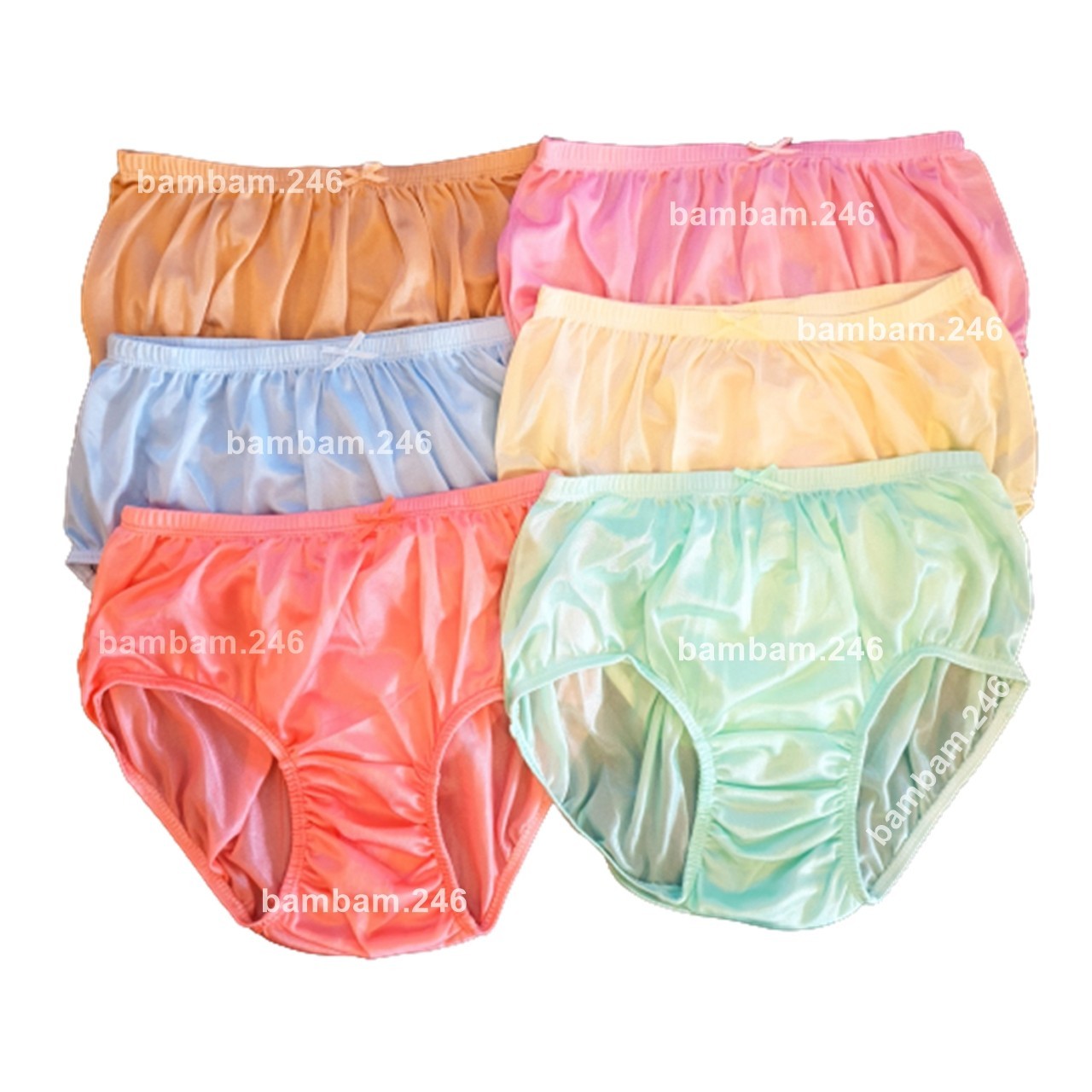 6 Pack Women’s Men Silky Nylon Underwear Shining Plain Size L Full Cut Panties B