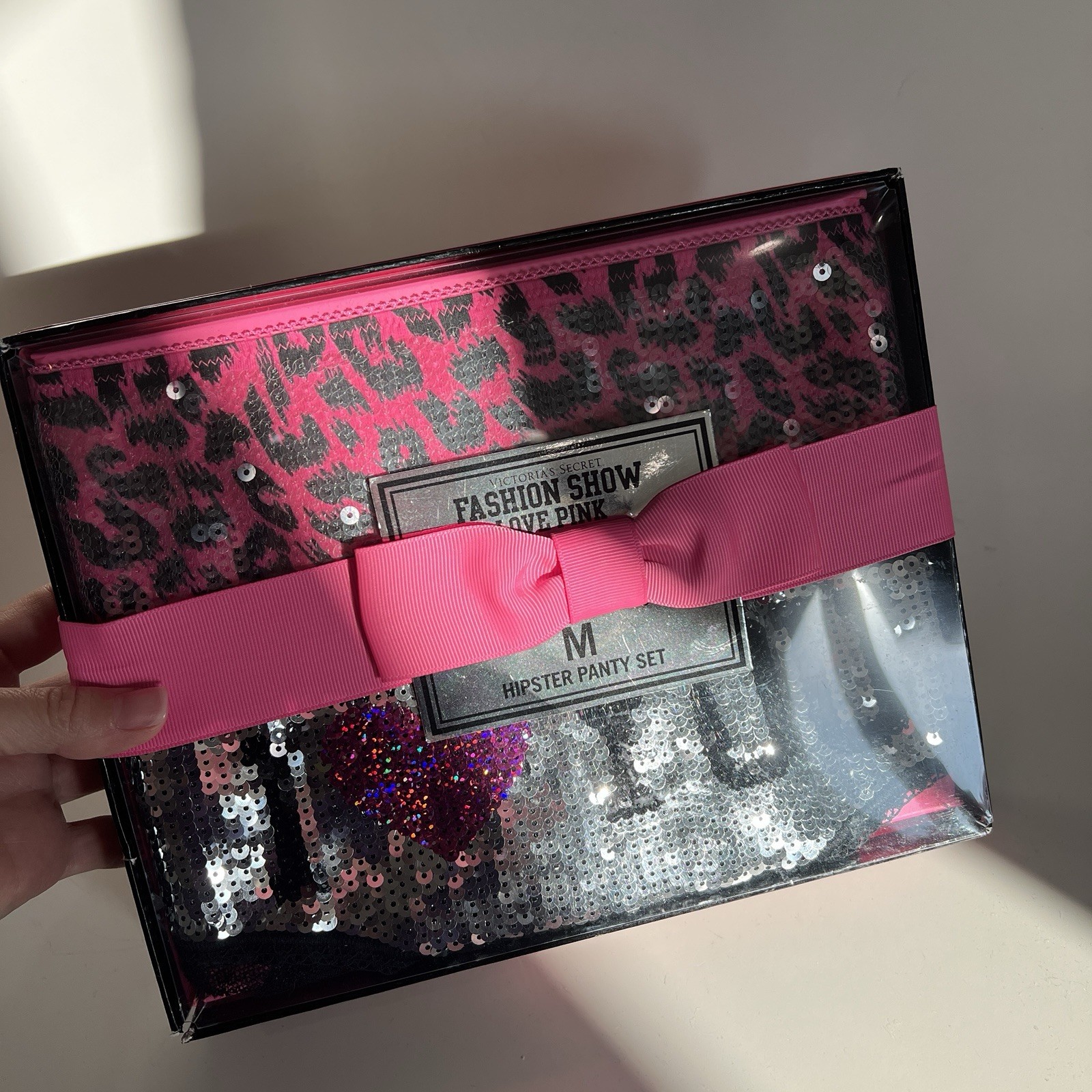 NEW Victoria’s Secret PINK Fashion Show Bling Sequin Panty Set 2 Pack RARE NIB