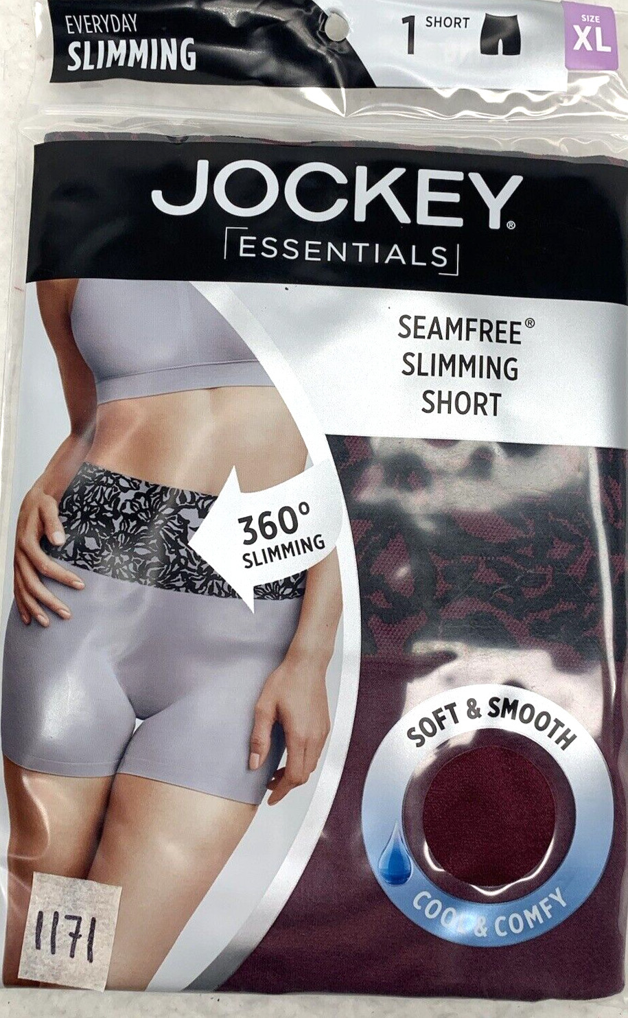 Jockey Women’s Shorts SZ XL 360* Slimming Cooling Seam Free Burgundy Black