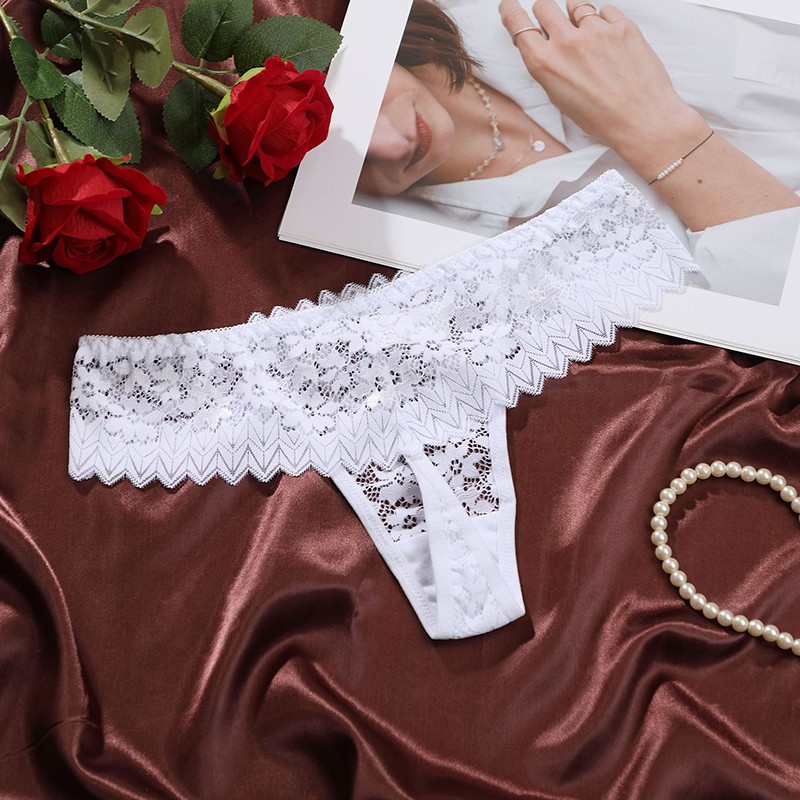 4 Pack Lot Sexy Womens See Through Lace Panties Thongs G string Briefs Underwear