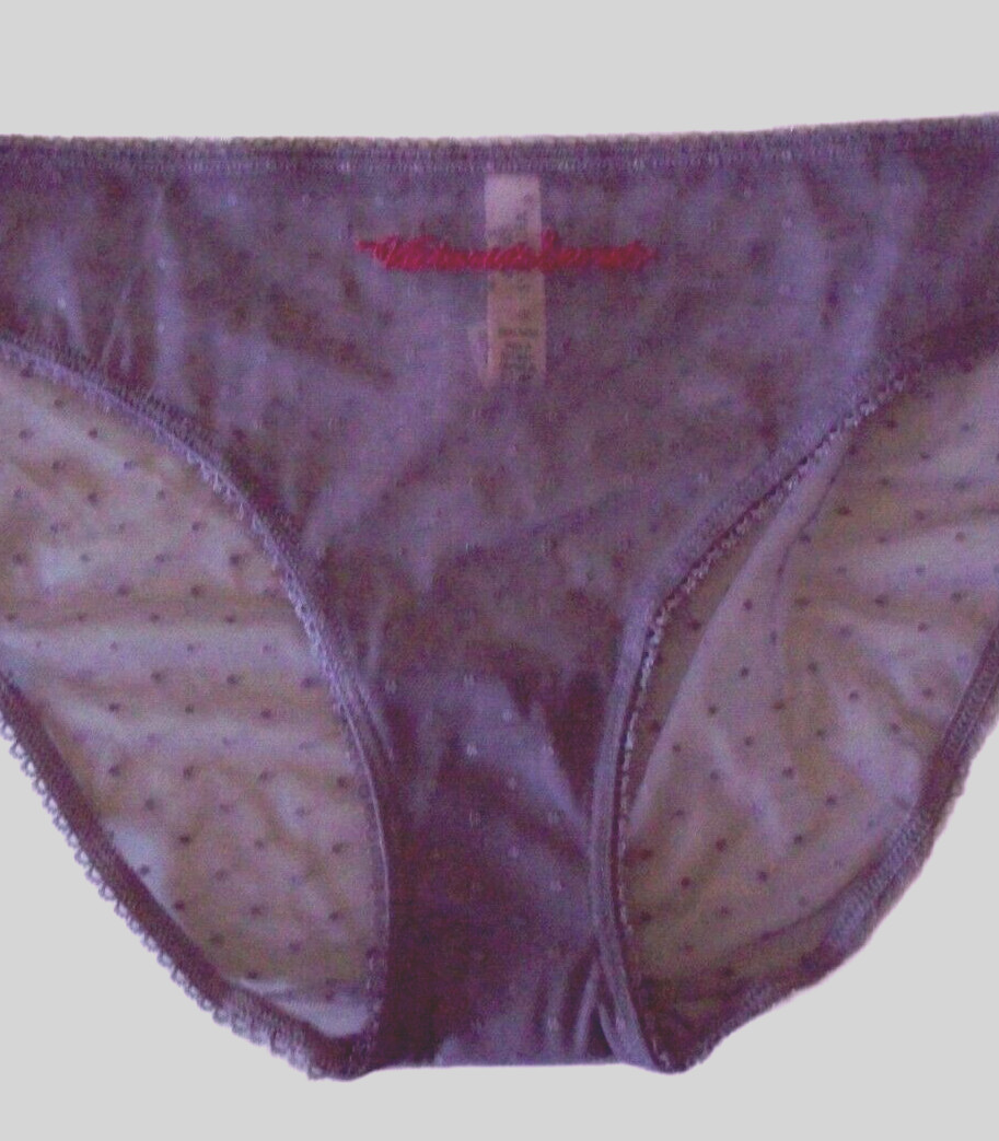 S Lilac Purple Polka Dot Mesh LOGO Stretch Victoria’s Secret BIKINI Panty