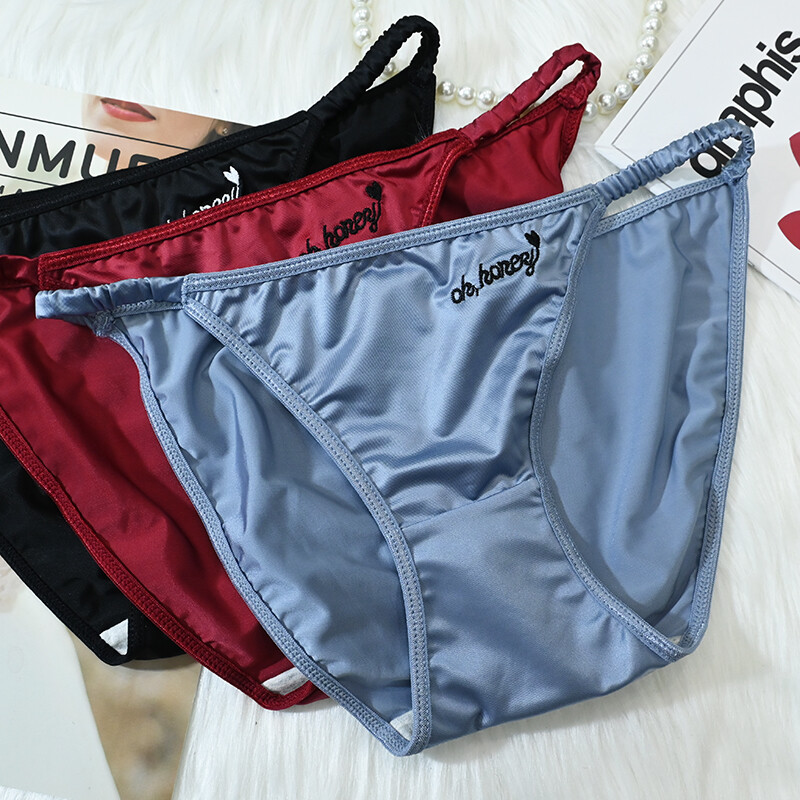 Set Of 6pcs Womens Sexy String Bikinis Panties Satin Panty Packs Underwear Brief