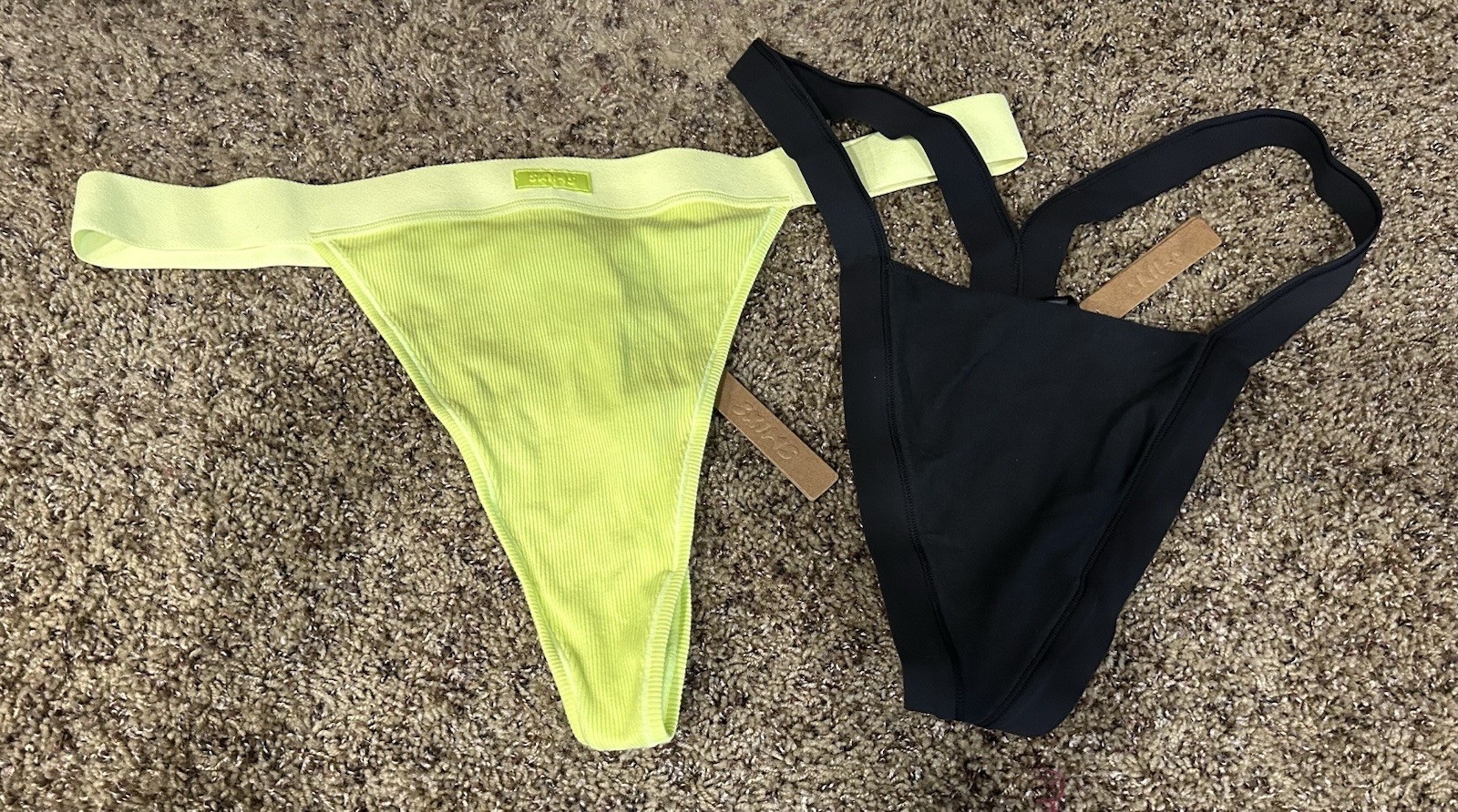 Skims Cotton Ribbed Thong And Butterfly Thong Size 3X