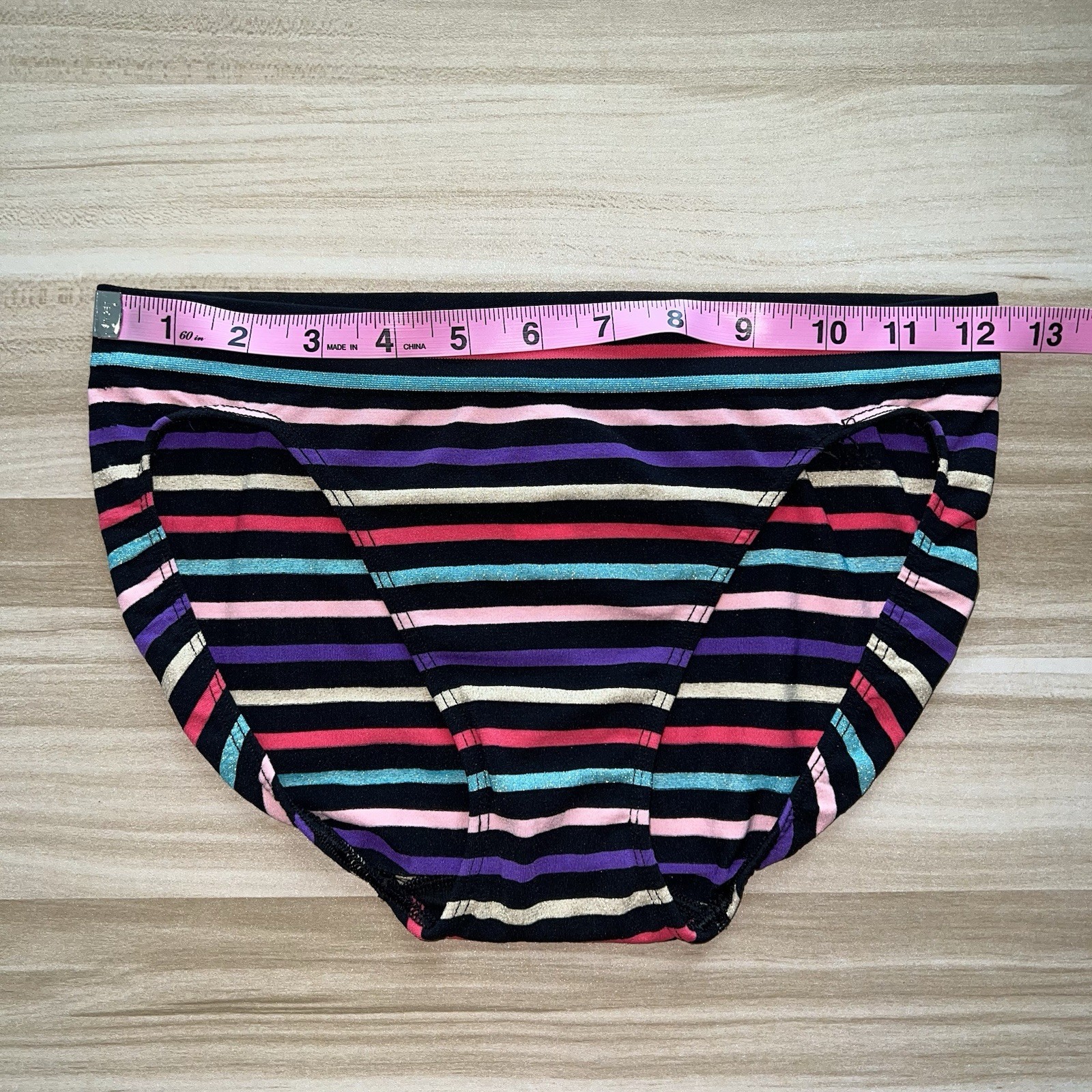 Victoria’s Secret Body by Victoria MEDIUM Bikini Panties Striped Nylon VTG Y2K