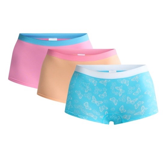 Large 3 Pack Seamless Boyshort Panties Size L 12/14 Celebrate Summer Butterflies