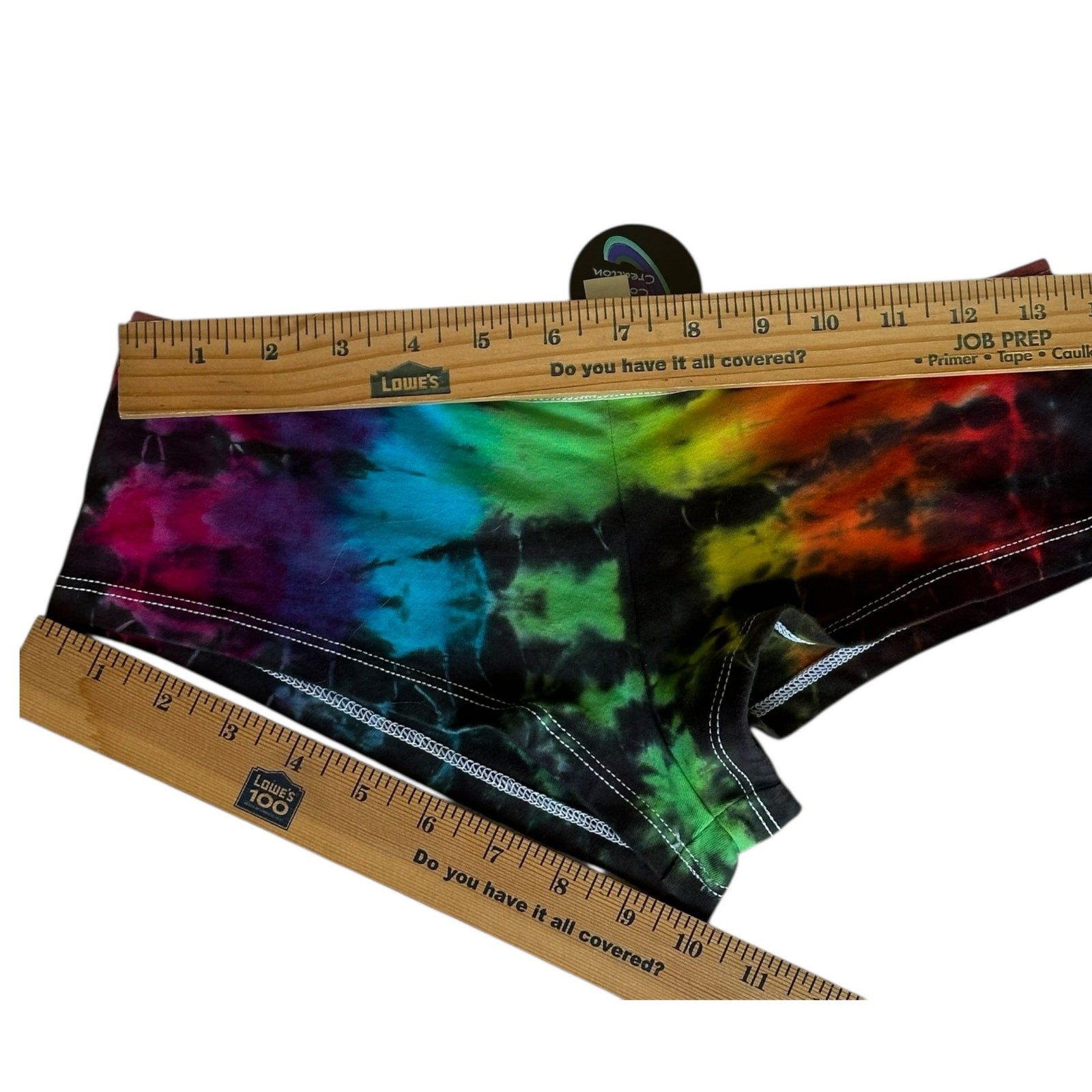 Womens Panties Size Juniors XL Rainbow Tie Dye Handmade Boy Short Underwear NEW