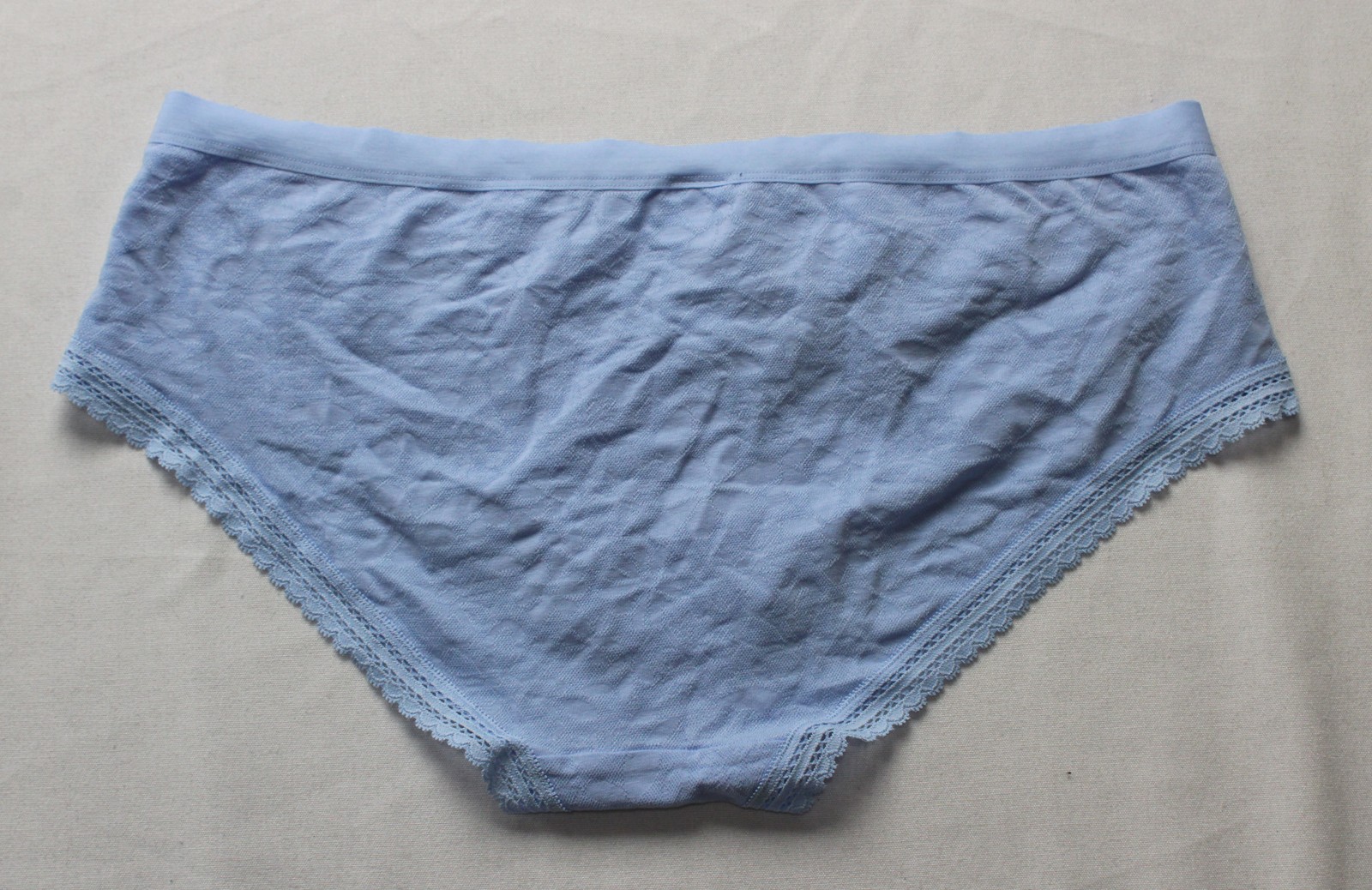Aerie Women’s Lace Hem Floral Pattern Boybrief Underwear EH6 Blue Large