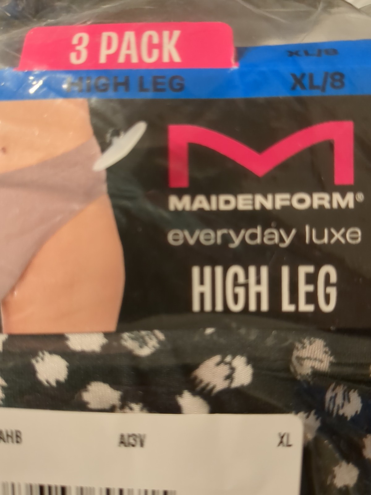 NWT Maidenform 3 Pair Everyday Luxe Sz. XL/8 HIGH LEG Panties DM3THB A13V