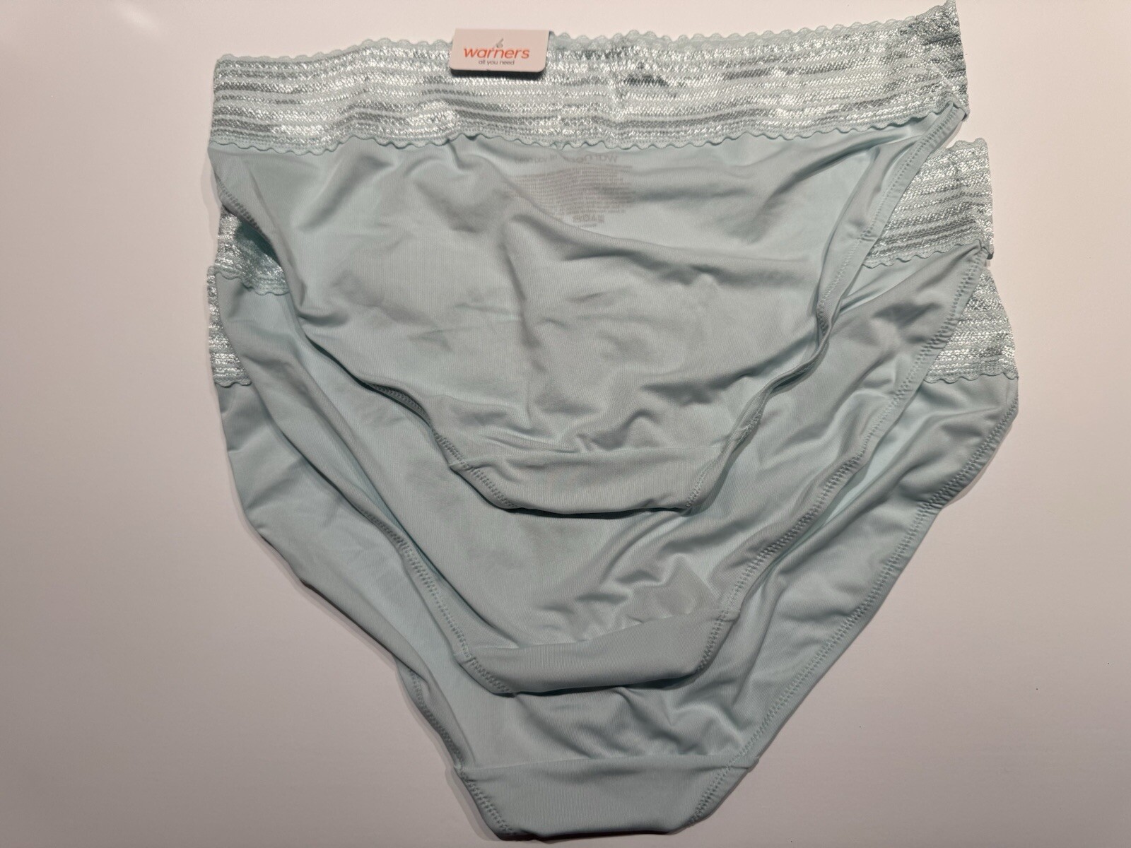 NWT 3 Warners No Pinching No Problems Microfiber Lace Bikini Panties 05509 XL 8