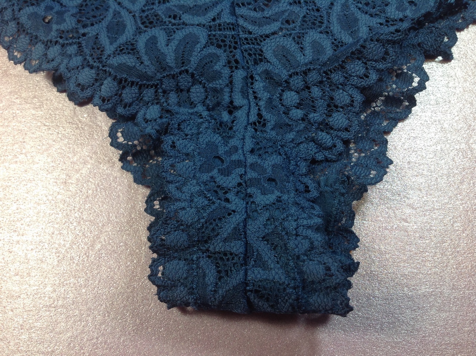 Women Panties,bikinis ILUSION Size S. Dark Blue Green Fishnet Floral , Mexico