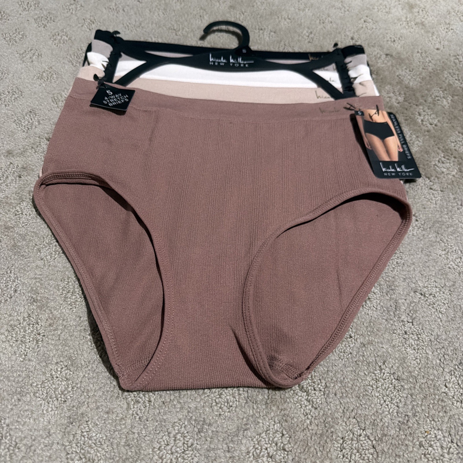 Nicole Miller 5pk Multicolor 4-Way Stretch Seamless Briefs Panties. Sz S. NWT!