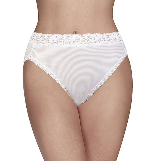 2 Pack Vanity Fair Flattering Lace Hi-Cut Brief Panties 13280 Sz 9 / 2XL NWT