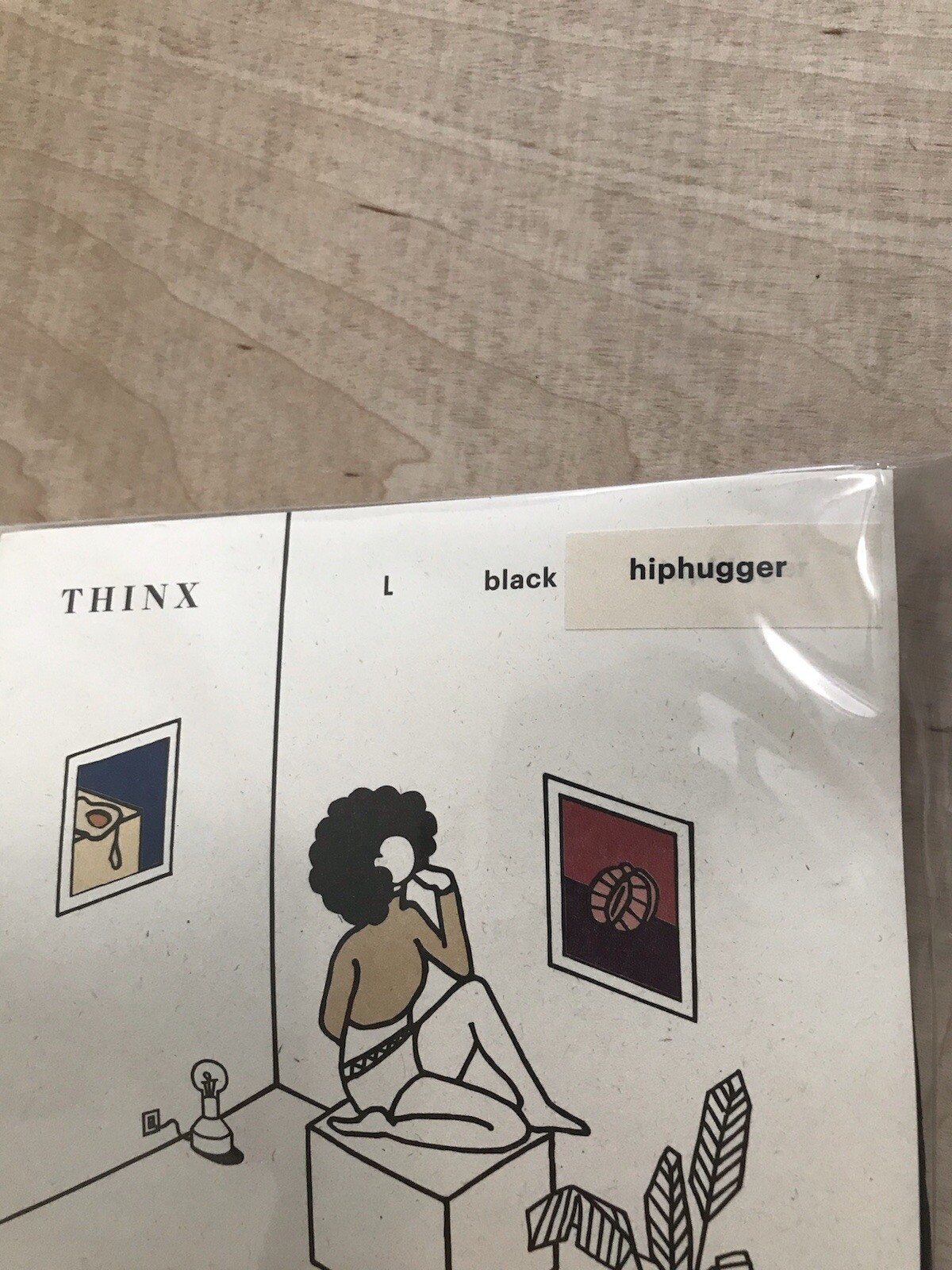 Thinx Hiphugger Leakproof Period Panties Size L Black NWT