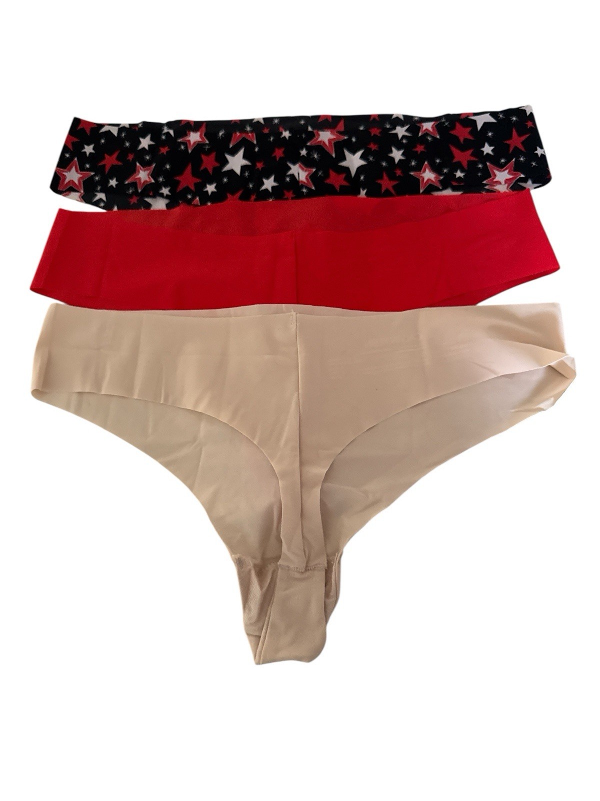 Calvin Klein Women Invisible 3 Pack Thong Stars Solid Size Medium