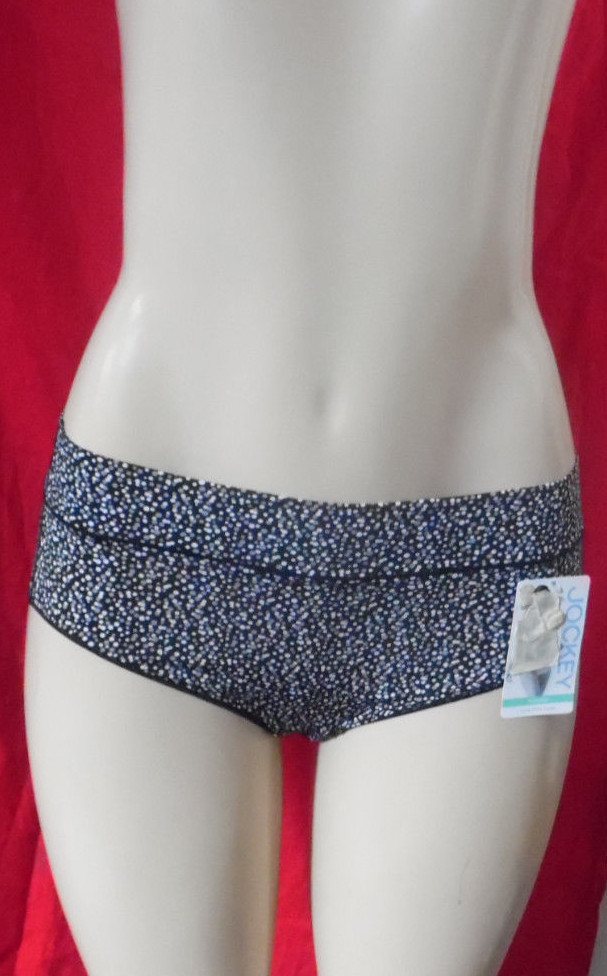 3 WOMEN’S JOCKEY HIPSTER PANTY TAGLESS BLACK WHITE DOTS NYLON LYCRA SIZE 9