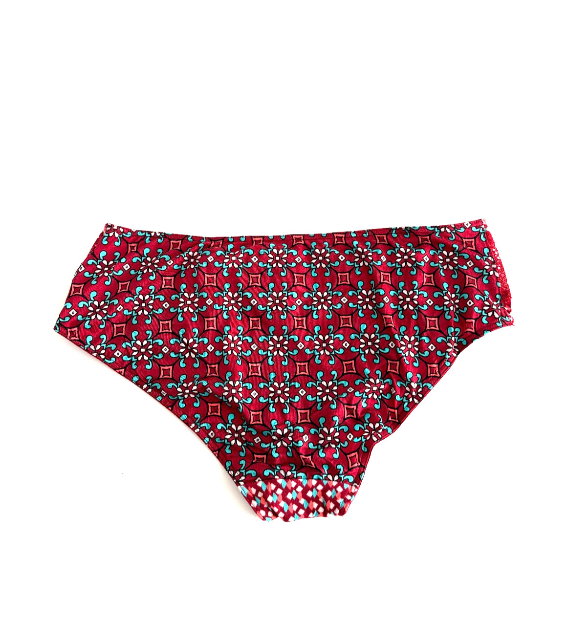 Victoria’s Secret Body by Victoria Lace Trim Hiphugger Panty Deep Red Geo