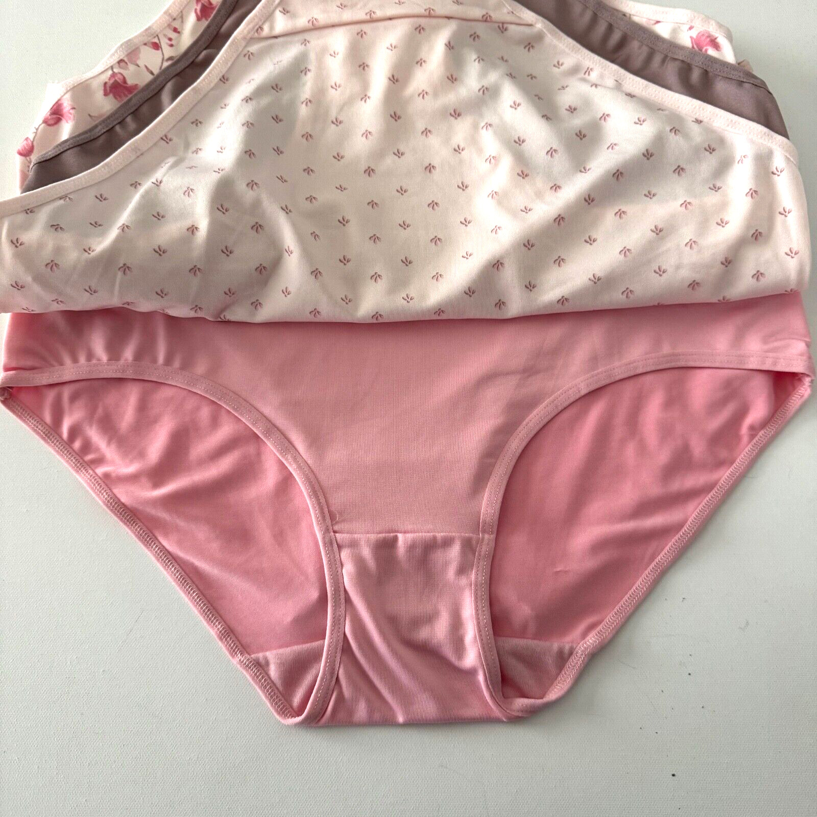 Laura Ashley Intimates Womens 5 Pack Plus Size 1X Soft Briefs Solid Floral