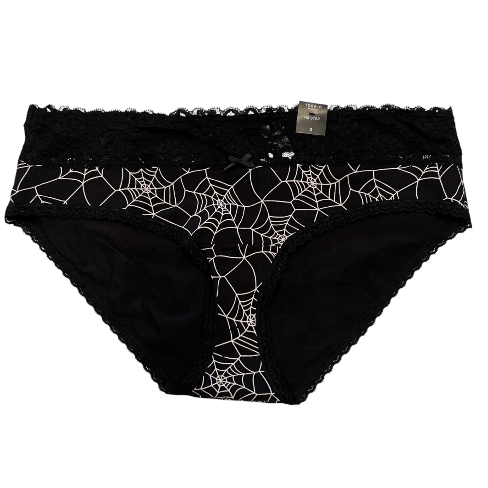 NWT TORRID Hipster Pantie Sz 0X-1X-2X-3X-4X Back White Webs Jersey Halloween