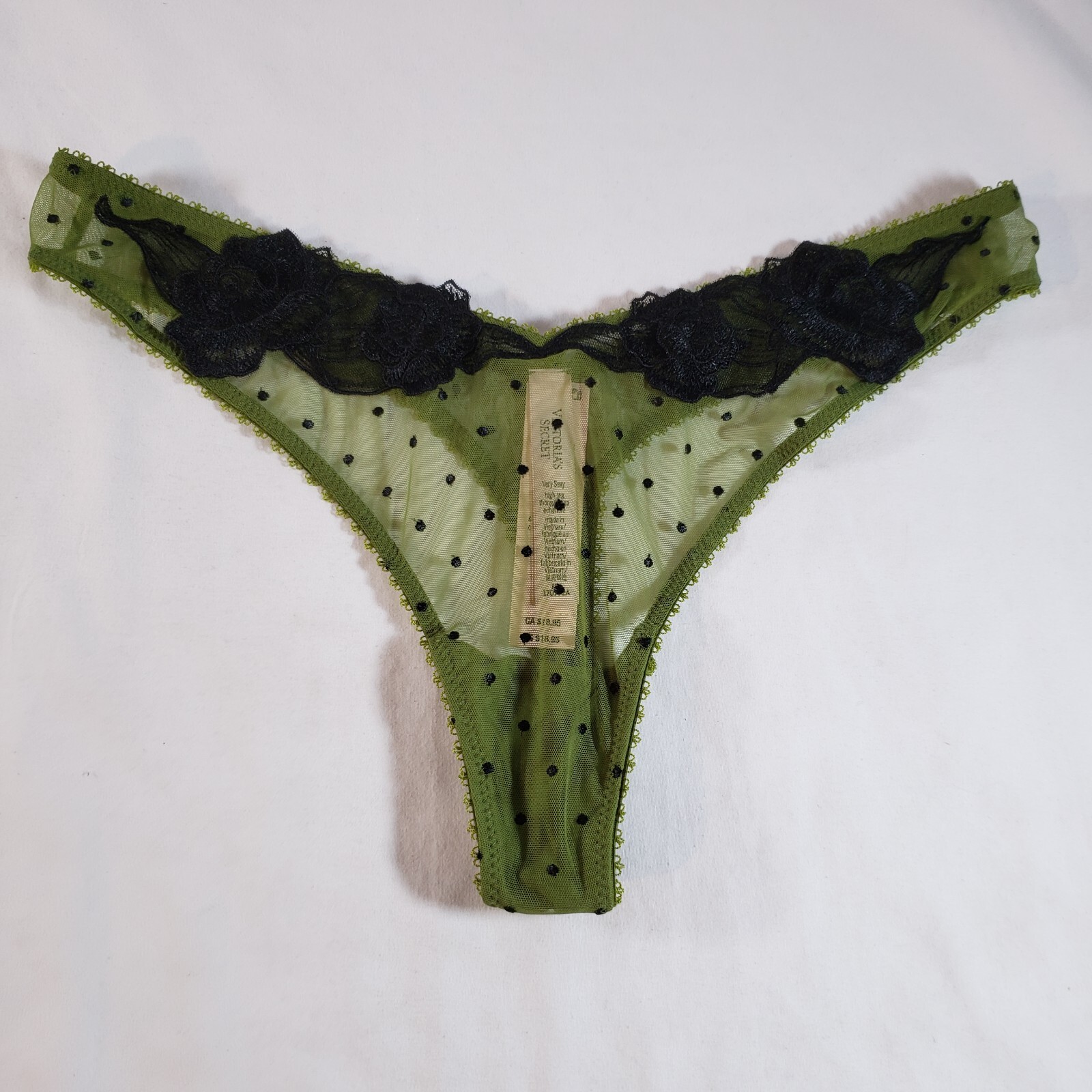 Victoria’s Secret Sheer Rose High-Leg Thong Panty Medium Perfect Pear