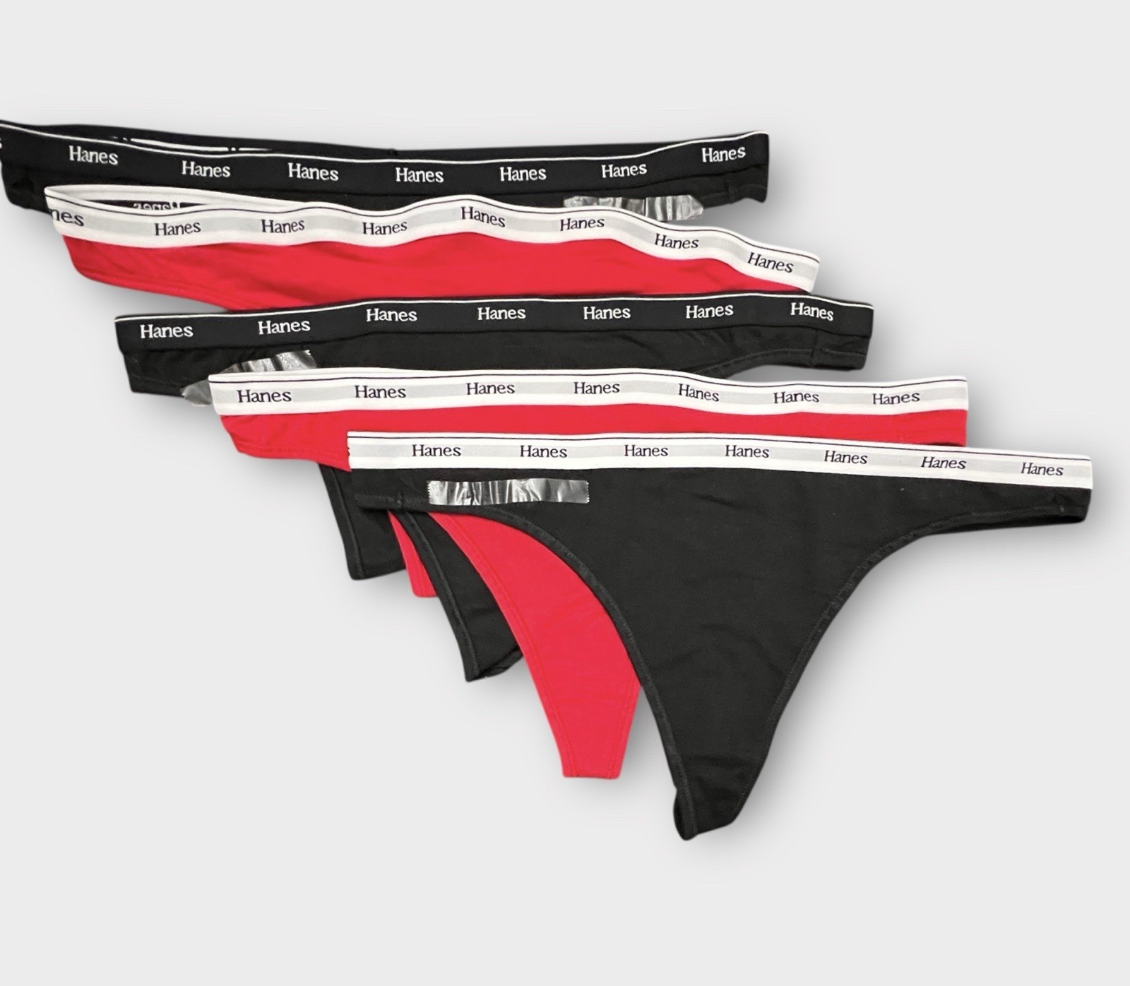 NWOT~ Hanes sz 9 2XL Women’s 5 pk Originals Cotton Thongs Stretch Underwear AL37