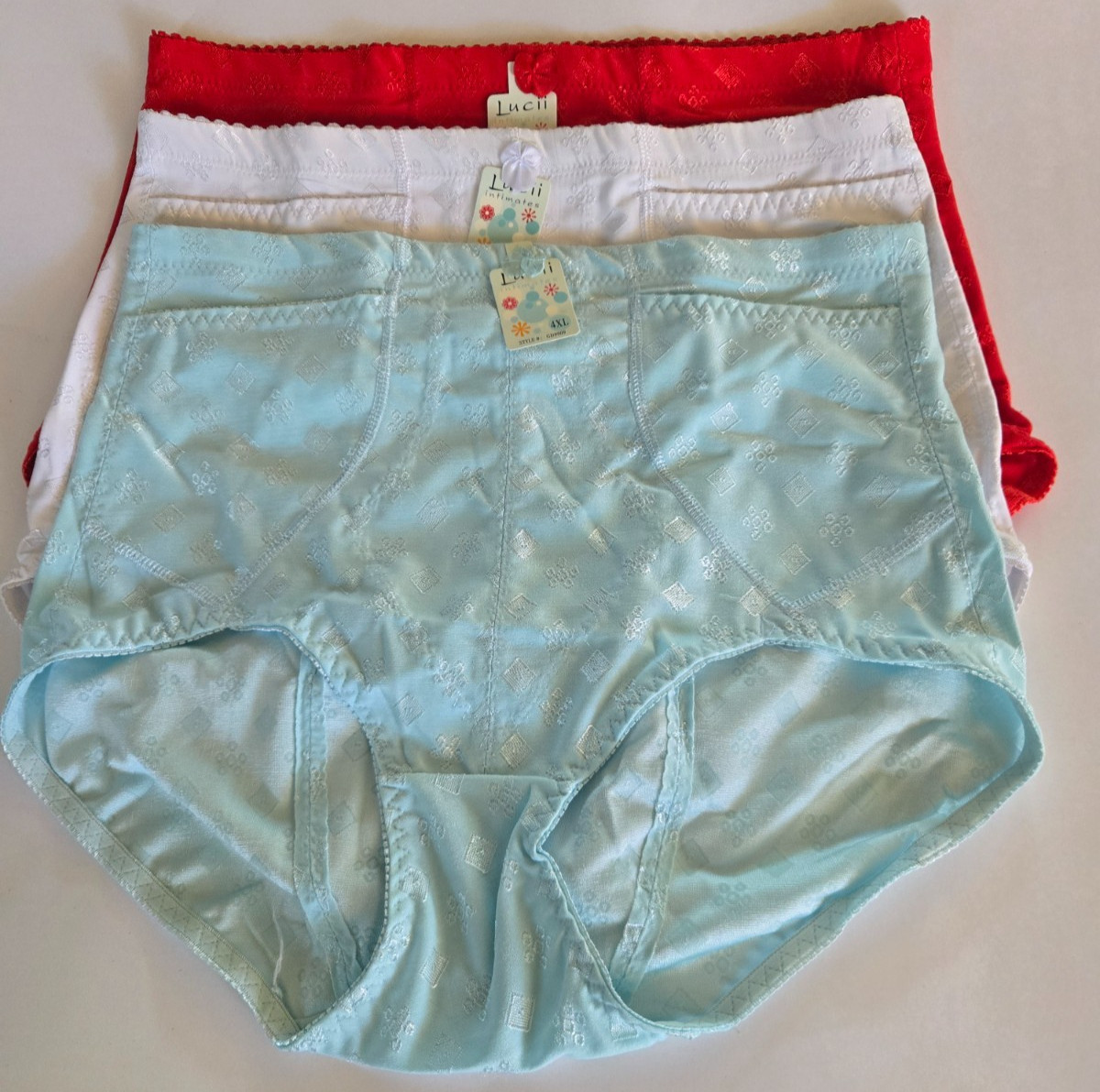3NWT LUCII WOMENS 2POCKET POLYESTER TRAVEL BRIEF PANTY GIRDLE BOTTOM SUPPORT 4XL