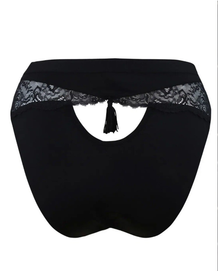 Pour Moi Sensation Black Fuchsia Pink High Leg Brief UK 8