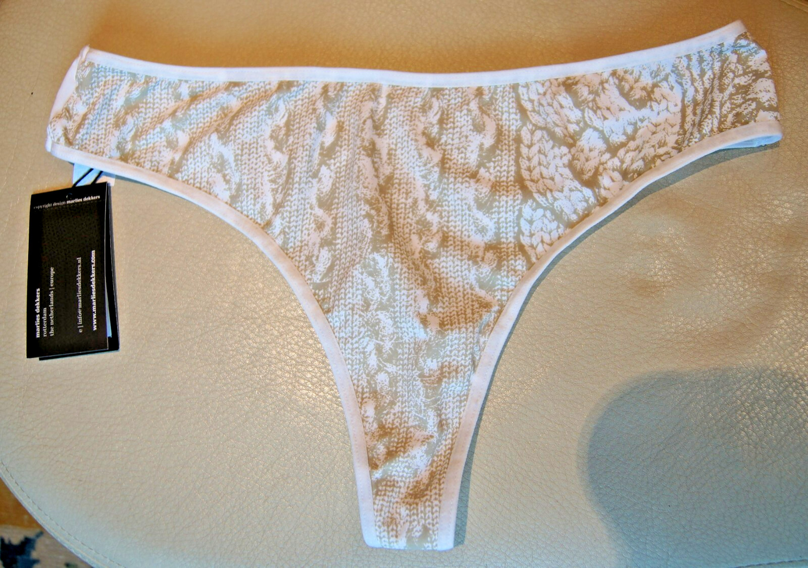 Marlies Dekkers Undressed WHITE Wool Patterned Thongboy 12203 S