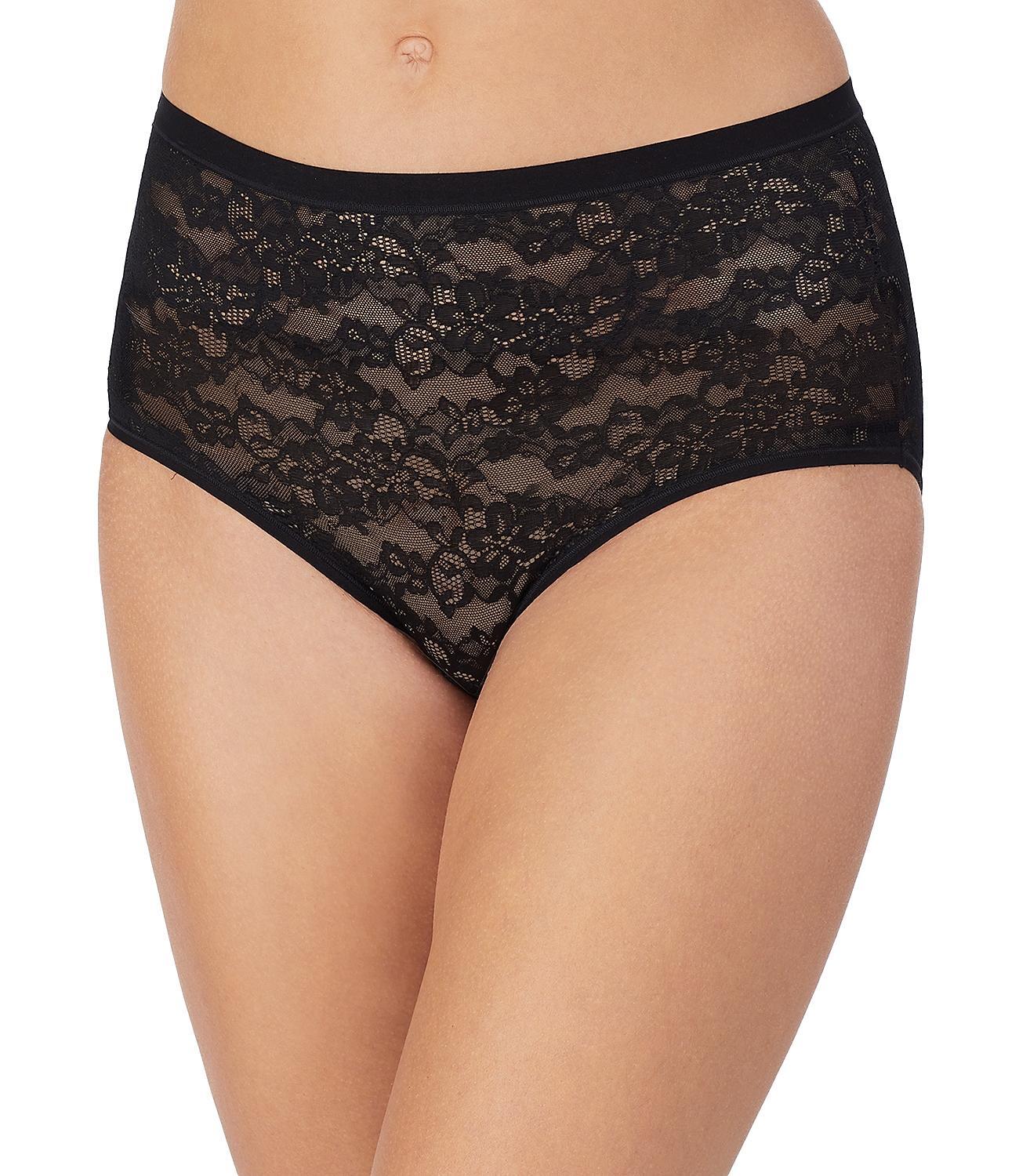 Le Mystere ESF-12450 Women’s Stretch Lace Brief, Black, Size MD(08)