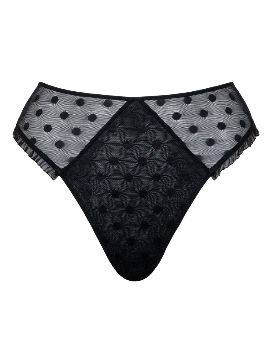 XS (8) Curvy Kate Frill Me High Waisted Thong Semi Sheer Knickers Brief Lingerie