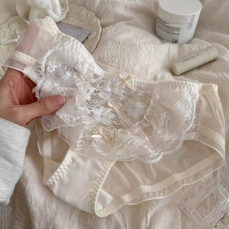 Lolita Girls Lace Panties Briefs Princess Sheer Underpants Japanese Cute Panty
