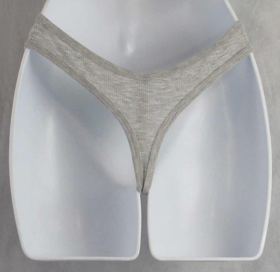 Jenni Women’s 3-Pack Ribbed Knit Thong Panty Underwear, Pink Gray Peach Variety