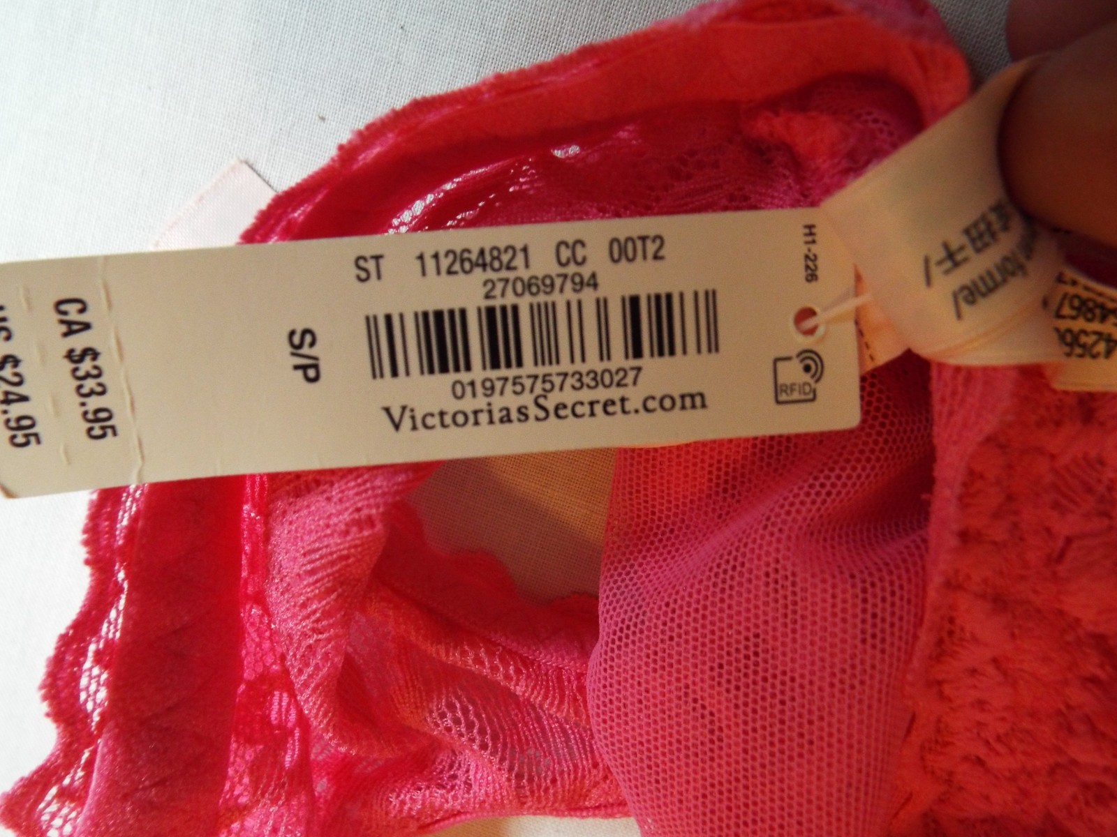 NWT Victoria’s Sexy Tee Lacie Scoop Bralette Ultra Pink s/p