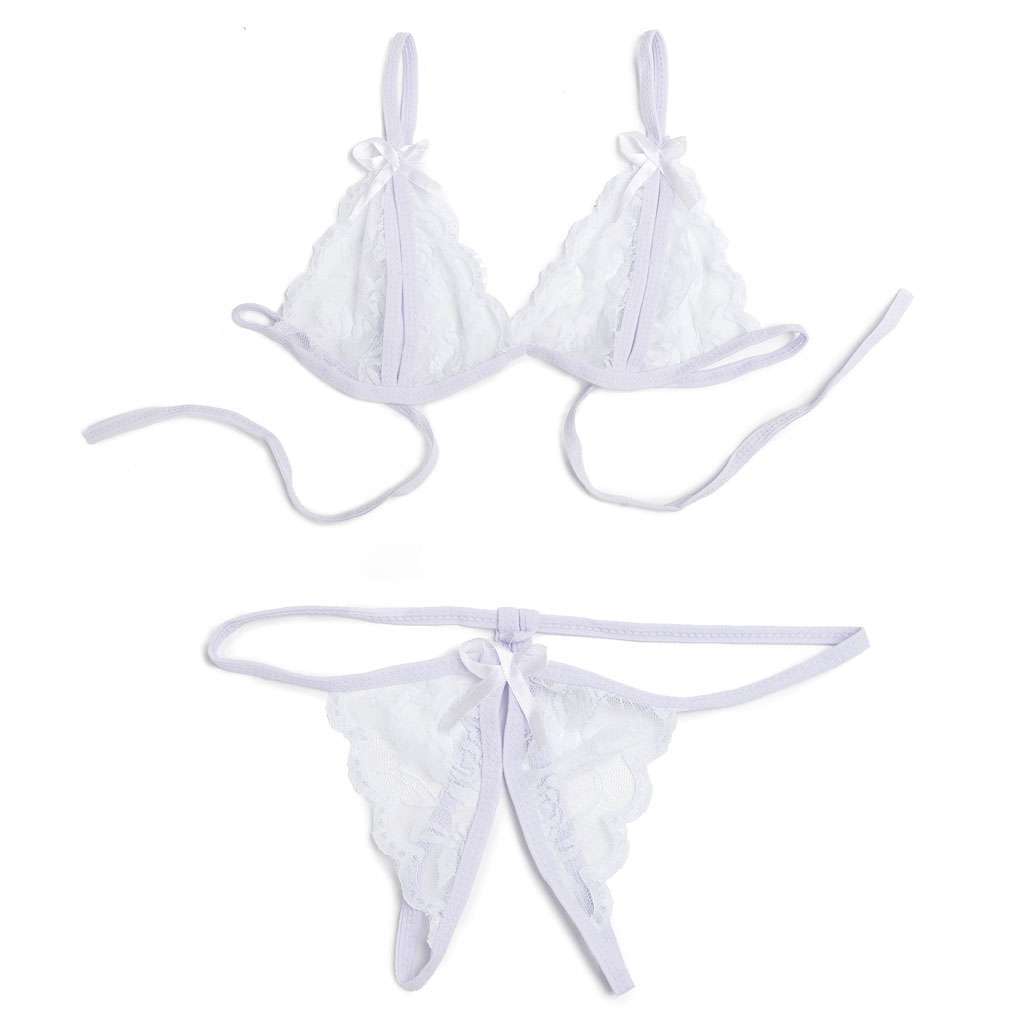 Sexy Lingerie Lace Bra G-string Thong Set Babydoll Sleepwear Underwear Nightwear