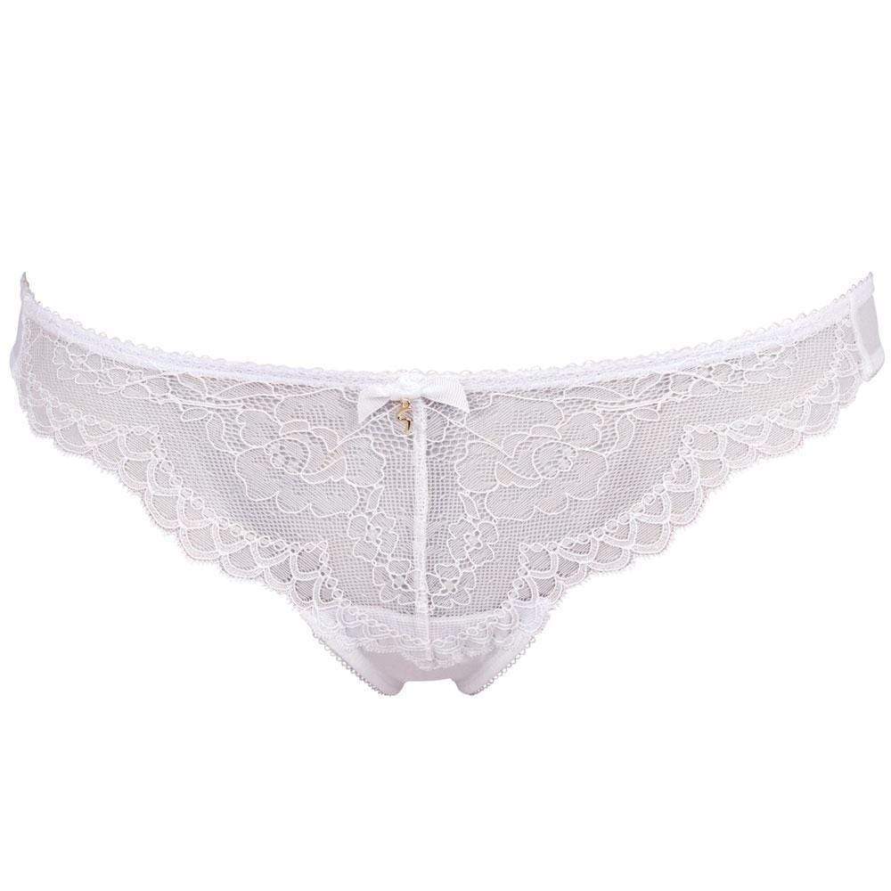 Gossard Superboost Lace Sheer Thong Panty New Low Rise Lingerie White 7716