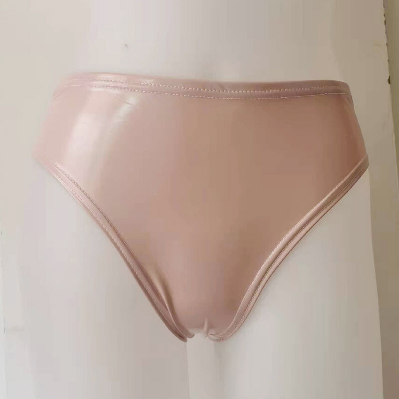 PVC Leather Womens High Waisted Booty Shorts Brief Latex Liquid Nightclub Panty