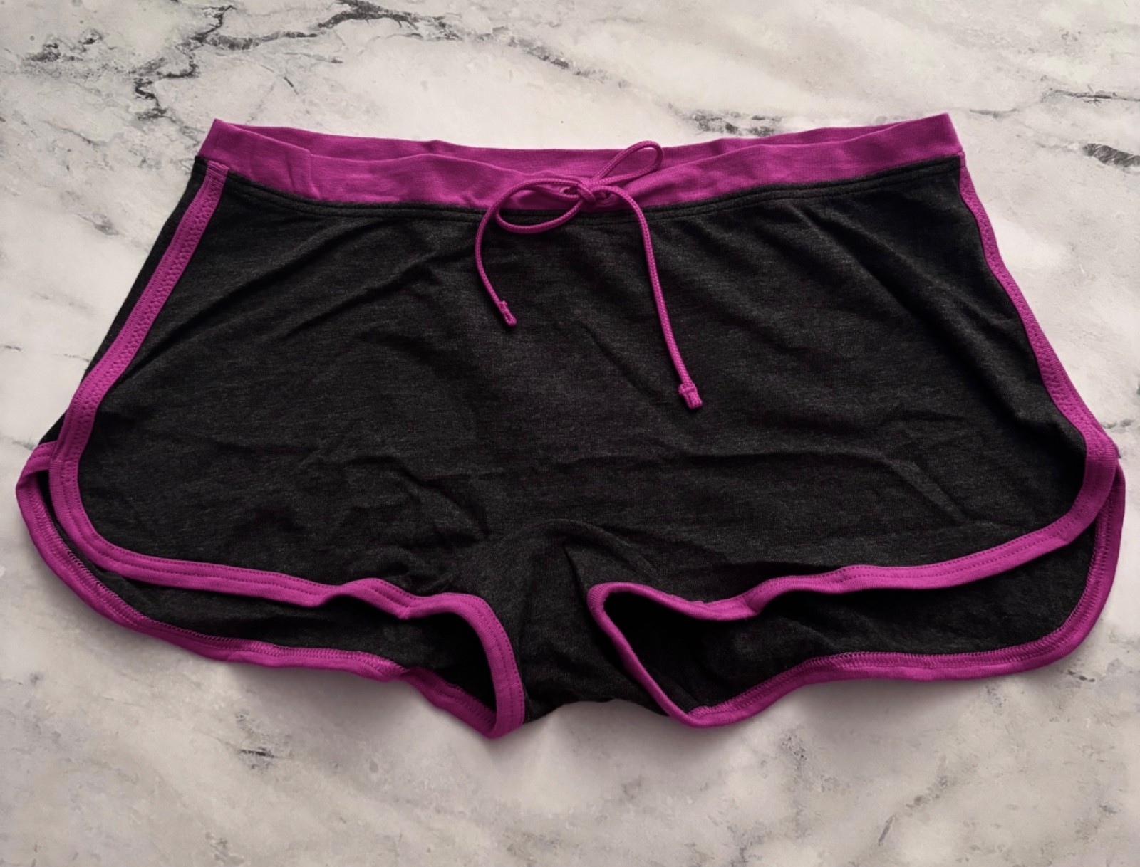 PINK Victoria’s Secret Dorm Boyshort Boy Short Panty Heather Gray Fuchsia XL