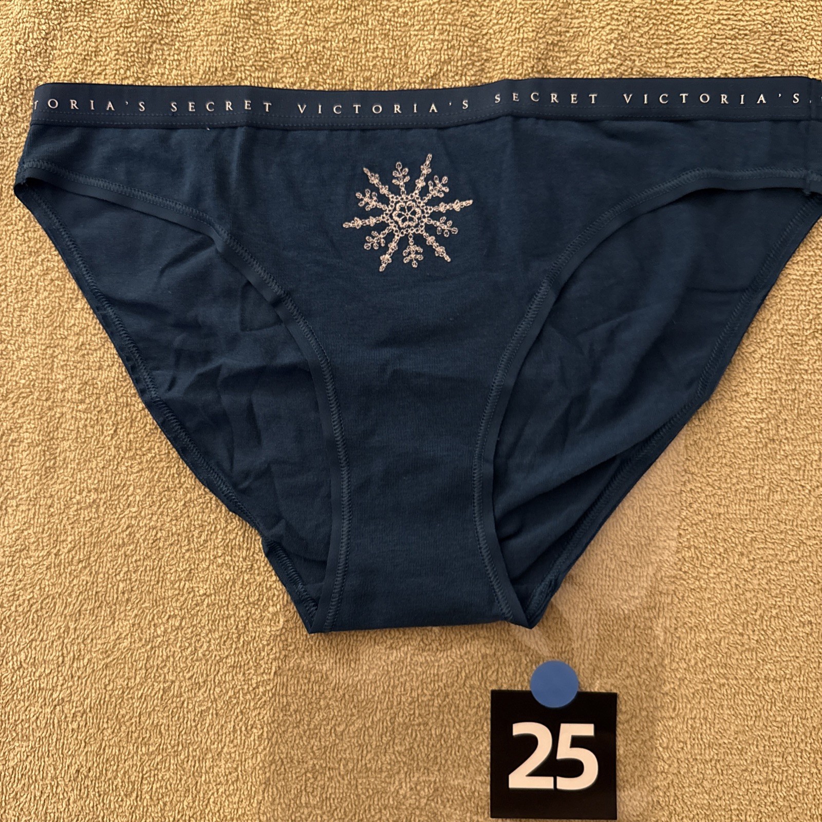 Victoria’s Secret Small, Teal Blue, Snowflake, Cotton Bikini Panties