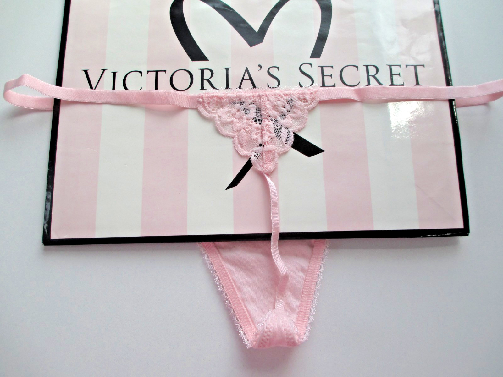 VICTORIA’S SECRET Cotton V-String Thong Panty S M L XL Pink NWT VS FREE SHIP 4+