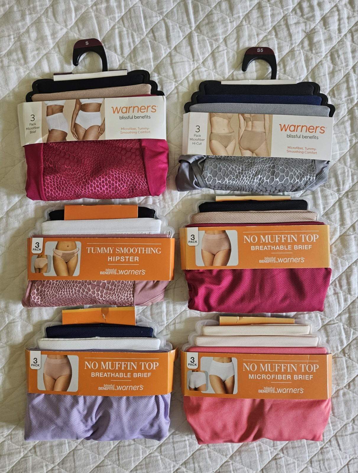 Mixed Lot of 18 Various Style Warner’s Blissful Benefits Women’s Sz 5 Underwear