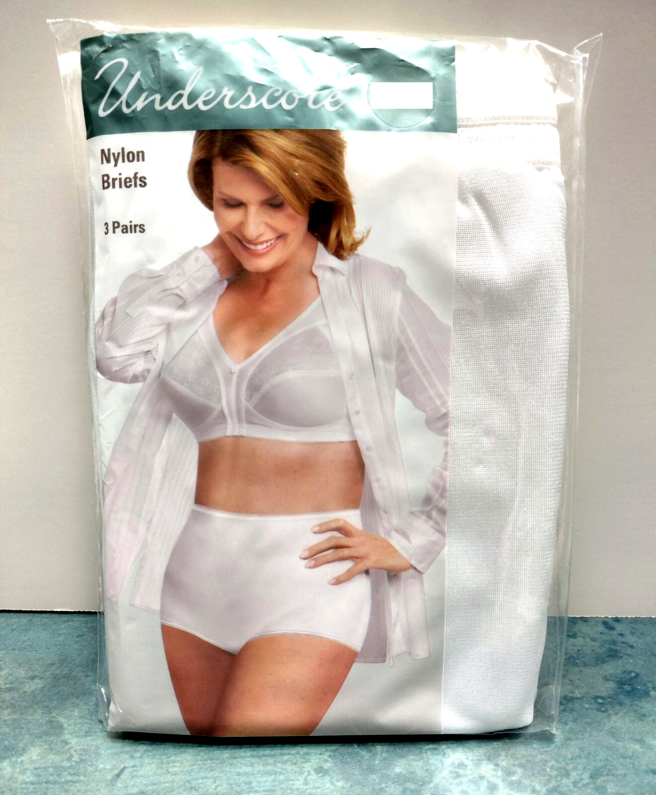 SIZE M/6 Underscore 3 Pack Womens Nylon Briefs Panties White Color JCPenney