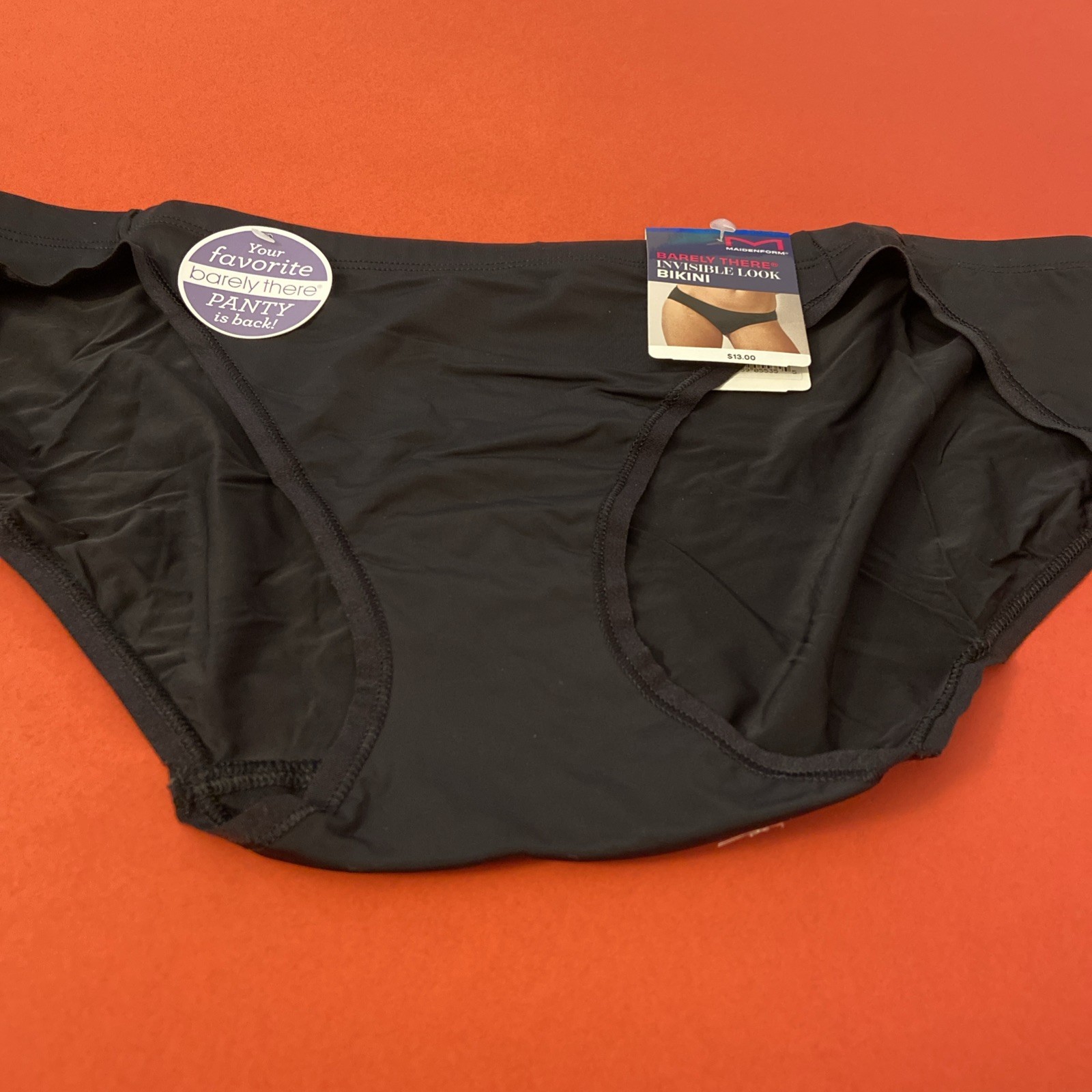 NEW! Maidenform Black Barely There Bikini Panties / Extra Large / Size 8