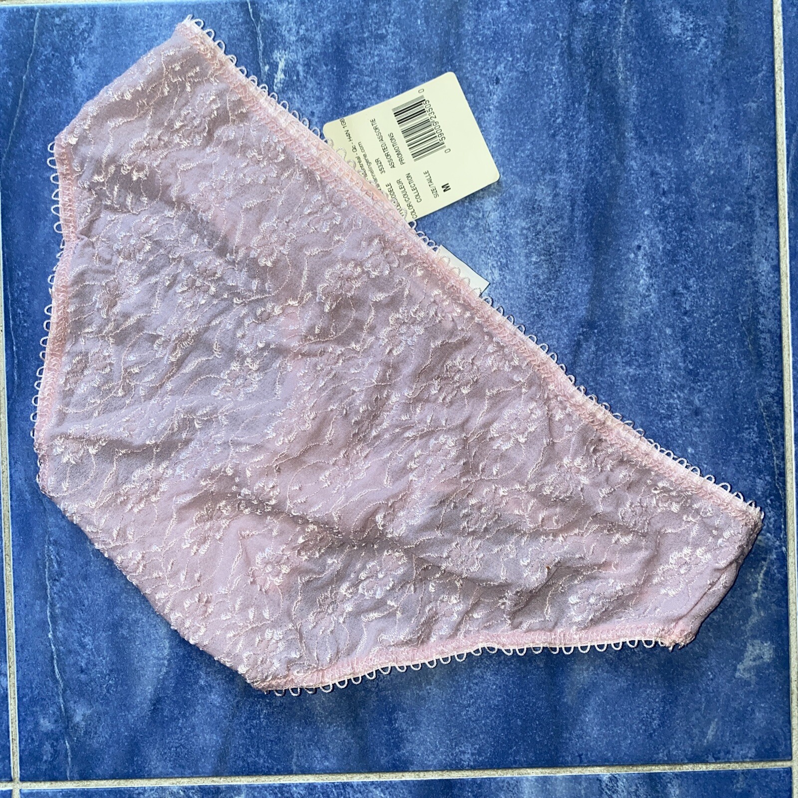 Arianne Canada Vintage Y2K Sheer Pink Lace Nylon Panties M NWT