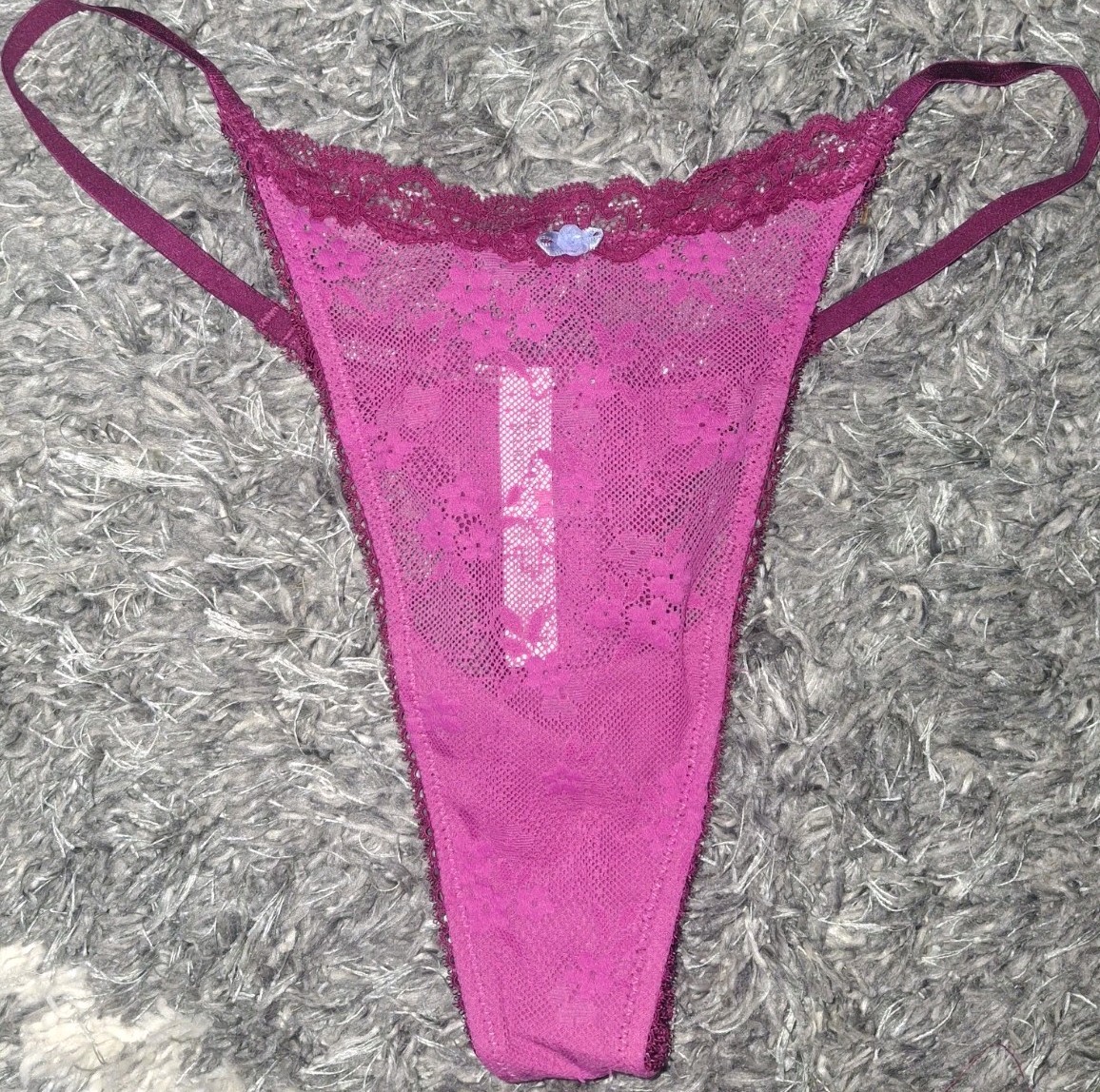 NeW Vs 2tone Floral Lace String Thong Panty Size Large